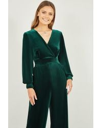 Yumi' - Velvet Long Sleeve Jumpsuit - Lyst