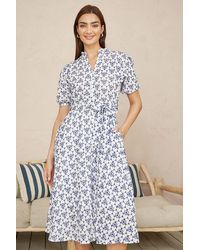 Yumi' - And Cotton Broderie Anglaise Midi Shirt Dress - Lyst