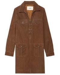 Zadig & Voltaire - Vestido Remacha Cuero Ante - Lyst