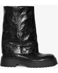 Zadig & Voltaire - Angie Sleeve Vintage Patent Boots - Lyst