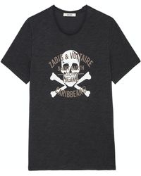 T-shirt toby flamme blason skull Coton Zadig & Voltaire pour homme en coloris Noir Homme Vêtements T-shirts T-shirts à manches courtes 