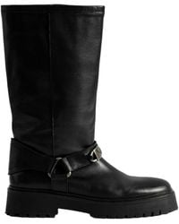 Zadig & Voltaire - Angie Leather Biker Boots - Lyst