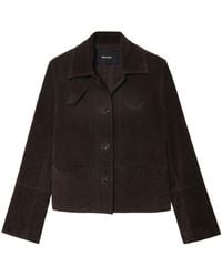 Zadig & Voltaire - Blouson Lessa Cuir Suede Dark Chocolate - Lyst