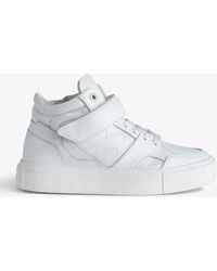 Zadig & Voltaire - Flash Logo-Embroidered Leather Mid-Sole Trainers - Lyst
