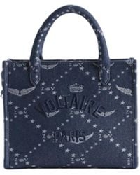 Zadig & Voltaire - Angel Tote Xs Monogram Denim Bag - Lyst
