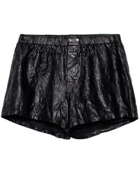 Zadig & Voltaire - Short pax cuir froissé - Lyst