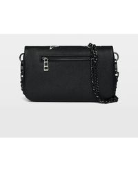 Pochette Sac Bandoulière Denim Noir Délavé - Customisé Rock Punk, Fait Main France
