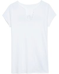 Zadig & Voltaire - Amour Strass Henley T-shirt - Lyst