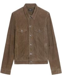 Zadig & Voltaire - Jacket Bases Suede Leather - Lyst