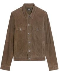Zadig & Voltaire - Jacket Bases Suede Leather - Lyst