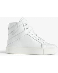 Zadig & Voltaire - High Flash Leather High-Top Trainers - Lyst