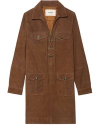 Zadig & Voltaire - Robe remacha cuir suede - Lyst