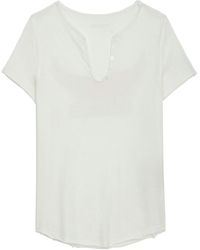 Zadig & Voltaire - T-shirt Mit Henley-ausschnitt Wings - Lyst