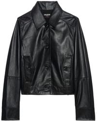 Zadig & Voltaire - Blouson Liston 100% Cuir Black - Lyst