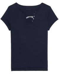 Zadig & Voltaire - Fishnet Henley T-Shirt - Lyst