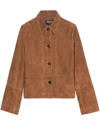 Zadig & Voltaire - Blouson Lessa 100% Cuir Suede Cognac - Lyst
