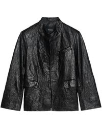 Zadig & Voltaire - Veryn Creased Leather Blazer - Lyst