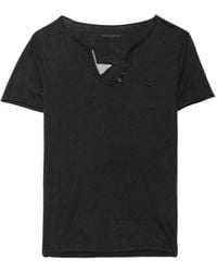 Zadig & Voltaire - Fishnet Henley T-Shirt - Lyst