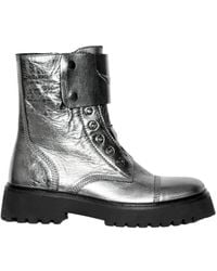 Zadig & Voltaire - Joe Fast Vintage Metal Leather Ankle Boots - Lyst