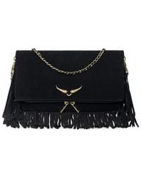 Zadig & Voltaire - Clutch Rock Suede Fringes - Lyst