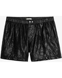 Zadig & Voltaire - Pax Crinkled Leather Shorts - Lyst