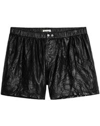 Zadig & Voltaire - Pax Crinkled Leather Shorts - Lyst