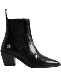 Zadig & Voltaire - Tyler Stars Leather Heeled Ankle Boots - Lyst