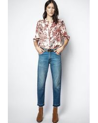 Zadig & Voltaire Jean Boyfit Eco Ciel - Taille 28 - Femme - Bleu