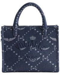 Zadig & Voltaire - Angel Tote Xs Monogram Denim Bag - Lyst