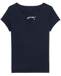 Zadig & Voltaire - Fishnet Henley T-Shirt - Lyst