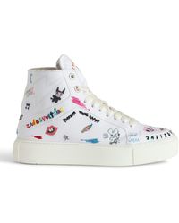 Zadig & Voltaire - High Flash Graphic-print Canvas High-top Trainers - Lyst