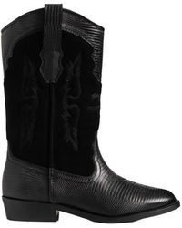 Zadig & Voltaire - Tex Leather Western Boots - Lyst