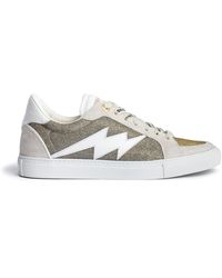 Zadig & Voltaire - Zv1747 Glittery Suede-blend Trainers - Lyst