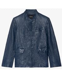 Zadig & Voltaire - Veryn Crinkled Leather Blazer - Lyst