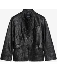 Zadig & Voltaire - Veryn Crinkle Leather Blazer - Lyst