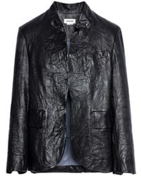 Zadig & Voltaire - Verys Blazer Crinkled Leather - Lyst
