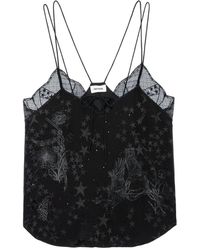Zadig & Voltaire - Caraco capela soie strass - Lyst