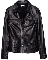 Zadig & Voltaire - Chaqueta De Cuero Liam - Lyst