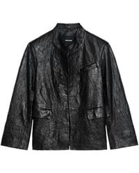Zadig & Voltaire - Veryn Creased Leather Blazer - Lyst
