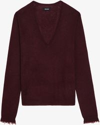 Zadig & Voltaire - Pull Rivy 100% Cachemire Burgundy - Lyst