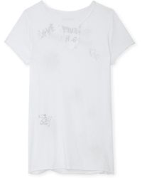 Zadig & Voltaire - T-shirt Mit Henley-ausschnitt Strass - Lyst