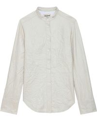 Zadig & Voltaire - Chic Crinkled Leather Shirt - Lyst