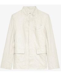 Zadig & Voltaire - Veryn Crinkled Leather Blazer - Lyst
