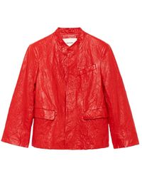 Zadig & Voltaire - Veryn Creased Leather Blazer - Lyst