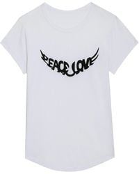 Zadig & Voltaire - Camiseta Woop Peace & Love Alas - Lyst