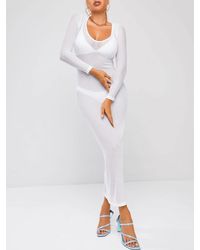 White Sheer Dresses for Women - Up to 
