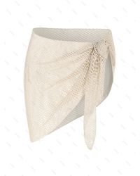 Zaful Beach 's Beach Vacation Fishnet See Thru Tie Side Sarong Skirt Light  Coffee in White | Lyst