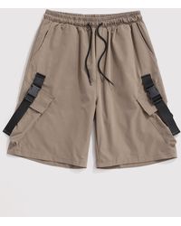 Short cargo à cordon de serrage avec multi-poches 2xl Zaful pour homme en coloris Gris Homme Vêtements Shorts Shorts fluides/cargo 