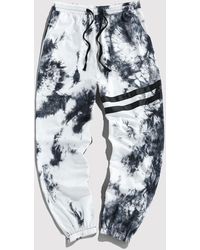 Zaful Men's Y2k Aesthetic Tie Dye Print Striped Sweatpants 2xl - Black