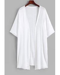 Zaful Cover up de abertura frontal con abertura frontal fashion clothing - Blanco